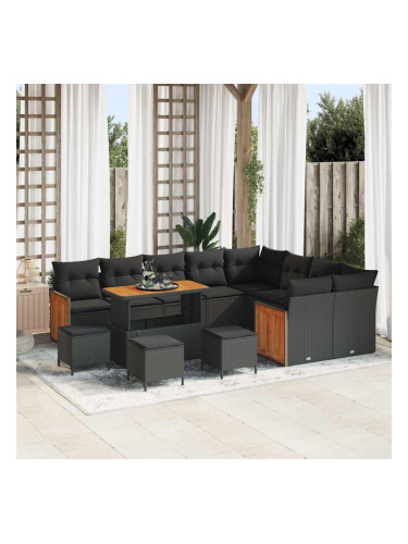 Sonata H Градински Софа Комплект 13 pcs Черно 110 x 55 x 71 см