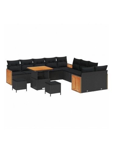 Sonata H Градински Софа Комплект 13 pcs Черно 80 x 80 x 71 cm