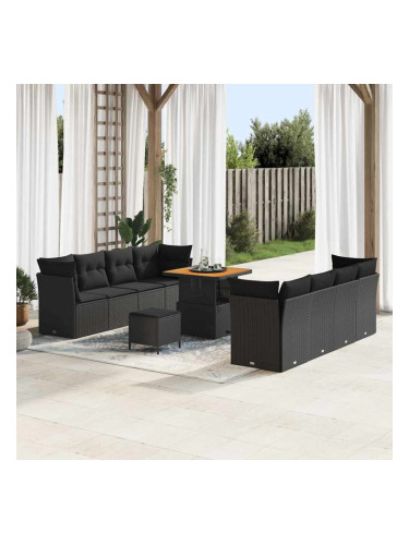 Sonata H Градински Софа Комплект 11 pcs Черно 80 x 80 x 71 cm