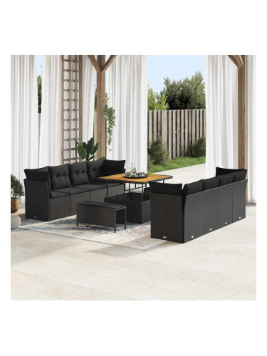 Sonata H Градински Софа Комплект 11 pcs Черно 100 x 100 x 71 cm