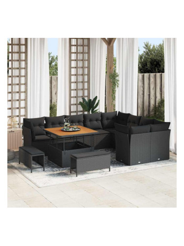 Sonata H Градински Софа Комплект 12 pcs Черно 100 x 100 x 71 cm