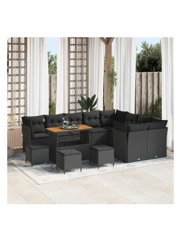 Sonata H Градински Софа Комплект 13 pcs Черно 110 x 55 x 71 см