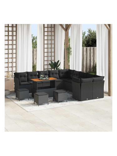 Sonata H Градински Софа Комплект 14 pcs Черно 110 x 55 x 71 см
