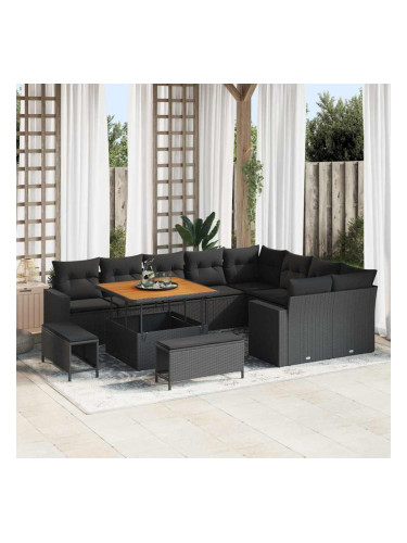 Sonata H Градински Софа Комплект 12 pcs Черно 100 x 100 x 71 cm