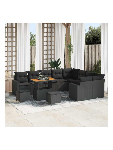Sonata H Градински Софа Комплект 12 pcs Черно 90 x 55 x 71 cm