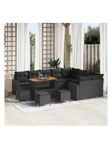 Sonata H Градински Софа Комплект 13 pcs Черно 110 x 55 x 71 см