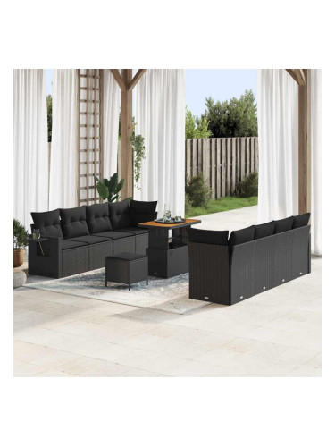 Sonata H Градински Софа Комплект 11 pcs Черно 90 x 55 x 71 cm