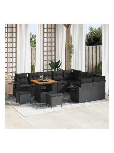 Sonata H Градински Софа Комплект 12 pcs Черно 80 x 80 x 71 cm