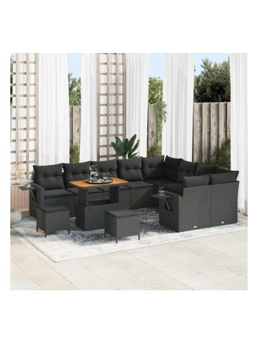 Sonata H Градински Софа Комплект 12 pcs Черно 90 x 55 x 71 cm