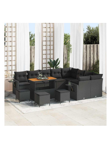 Sonata H Градински Софа Комплект 13 pcs Черно 110 x 55 x 71 см
