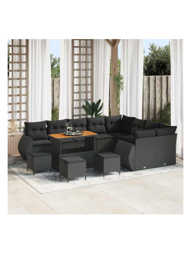 Sonata H Градински Софа Комплект 13 pcs Черно 110 x 55 x 71 см