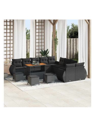 Sonata H Градински Софа Комплект 14 pcs Черно 110 x 55 x 71 см