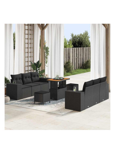 Sonata H Градински Софа Комплект 9 pcs Черно 90 x 55 x 71 cm