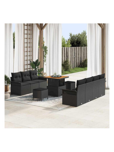 Sonata H Градински Софа Комплект 10 pcs Черно 80 x 80 x 71 cm