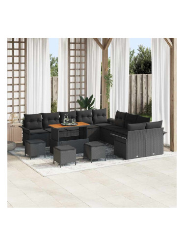 Sonata H Градински Софа Комплект 14 pcs Черно 110 x 55 x 71 см