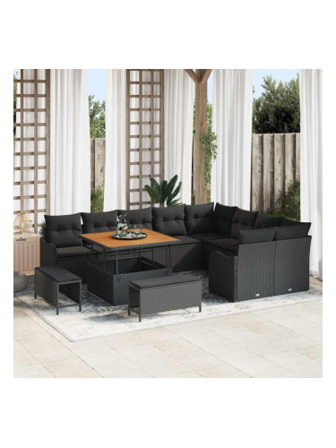 Sonata H Градински Софа Комплект 12 pcs Черно 100 x 100 x 71 cm