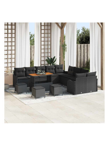 Sonata H Градински Софа Комплект 14 pcs Черно 110 x 55 x 71 см
