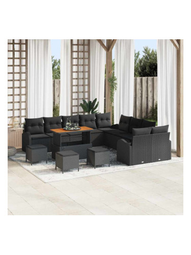 Sonata H Градински Софа Комплект 14 pcs Черно 110 x 55 x 71 см
