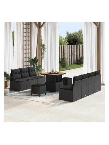Sonata H Градински Софа Комплект 10 pcs Черно 80 x 80 x 71 cm