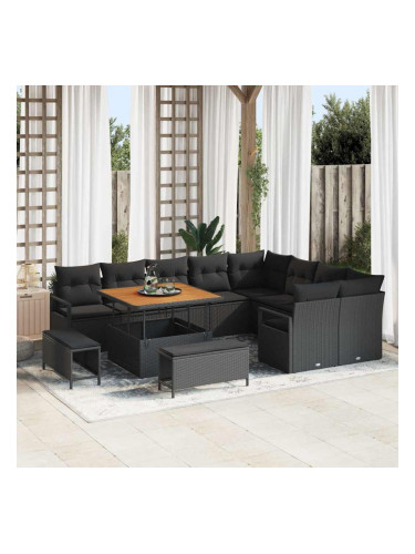 Sonata H Градински Софа Комплект 12 pcs Черно 100 x 100 x 71 cm