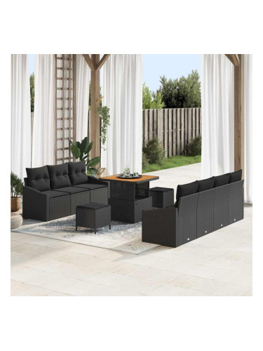 Sonata H Градински Софа Комплект 10 pcs Черно 80 x 80 x 71 cm