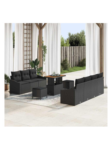 Sonata H Градински Софа Комплект 10 pcs Черно 90 x 55 x 71 cm