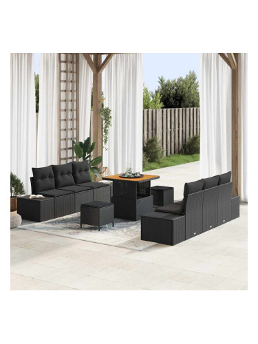 Sonata H Градински Софа Комплект 9 pcs Черно 80 x 80 x 71 cm