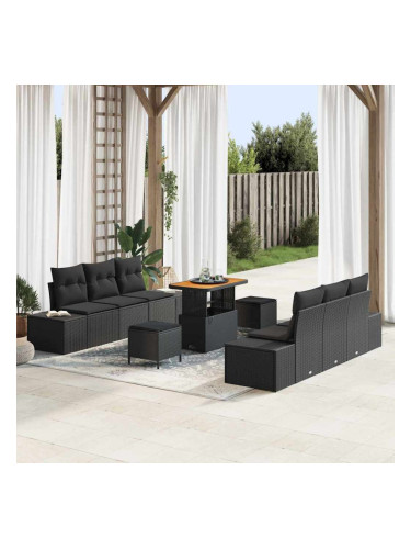 Sonata H Градински Софа Комплект 9 pcs Черно 90 x 55 x 71 cm