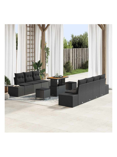 Sonata H Градински Софа Комплект 10 pcs Черно 90 x 55 x 71 cm