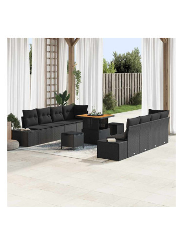 Sonata H Градински Софа Комплект 11 pcs Черно 80 x 80 x 71 cm