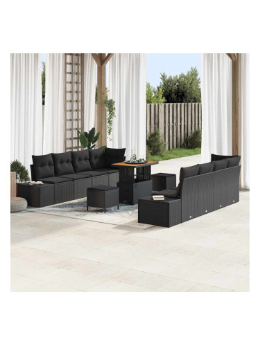 Sonata H Градински Софа Комплект 11 pcs Черно 90 x 55 x 71 cm