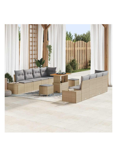 Sonata H Градински Софа Комплект с възглавница 11 pcs Бежов и Светло Сив