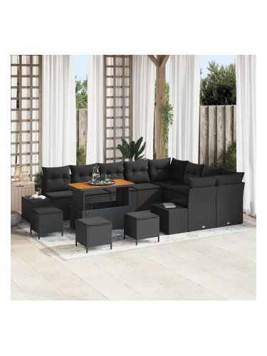 Sonata H Градински Софа Комплект 12 pcs Черно 110 x 55 x 71 см