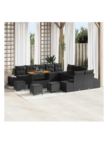 Sonata H Градински Софа Комплект 13 pcs Черно 110 x 55 x 71 см