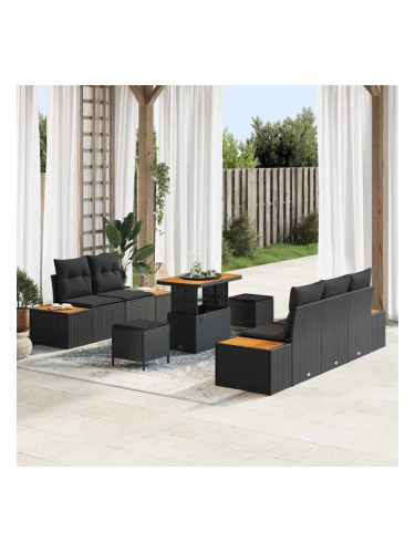 Sonata H Градински Софа Комплект 8 pcs Черно 90 x 55 x 71 cm