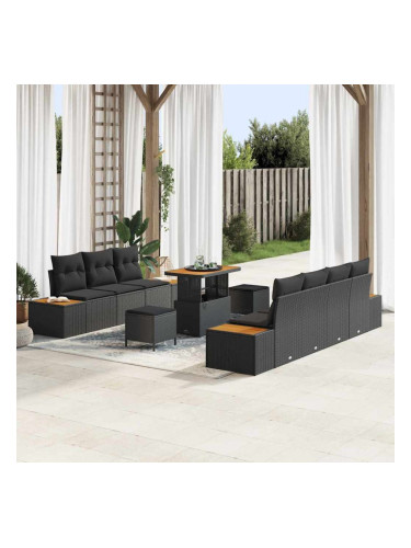 Sonata H Градински Софа Комплект 10 pcs Черно 90 x 55 x 71 cm