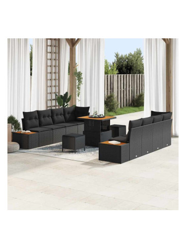 Sonata H Градински Софа Комплект 11 pcs Черно 80 x 80 x 71 cm