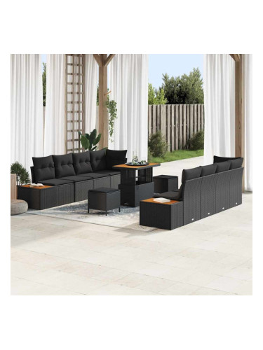 Sonata H Градински Софа Комплект 11 pcs Черно 90 x 55 x 71 cm