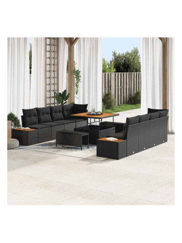 Sonata H Градински Софа Комплект 11 pcs Черно 100 x 100 x 71 cm