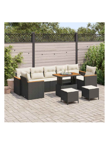 Sonata H Градински Софа Комплект 10 pcs Черно 90 x 55 x 71 cm Полиратан