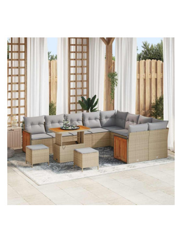 Sonata H Градински Софа Комплект 12 pcs Бежово 90 x 55 x 71 cm полиратан