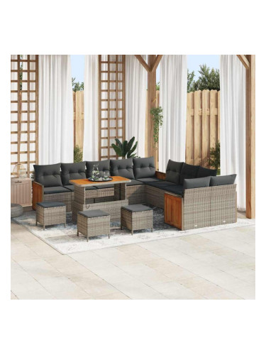Sonata H Градински Софа Комплект 14 pcs Сиво Тъмносиво 110 x 55 x 71 см