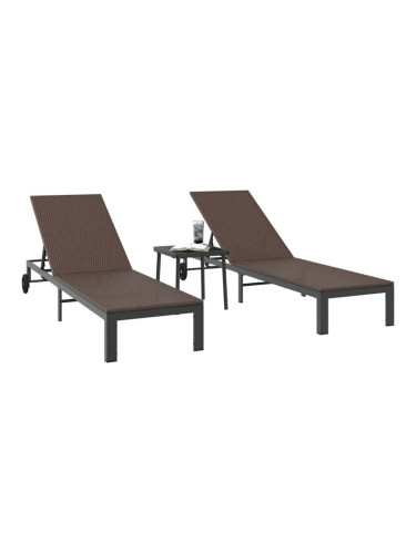 Sonata H Шезлонг с възглавница 2 pcs Кафяво 40 x 39 x 40.5cm полиратан