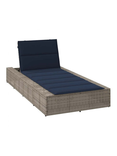 Sonata H Шезлонг с плаваща възглавница Grey Poly Rattan