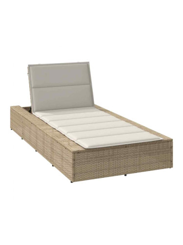 Sonata H Шезлонг с плаваща възглавница Beige Poly Rattan