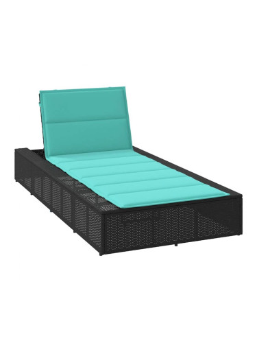 Sonata H Шезлонг с плаваща възглавница Black Poly Rattan
