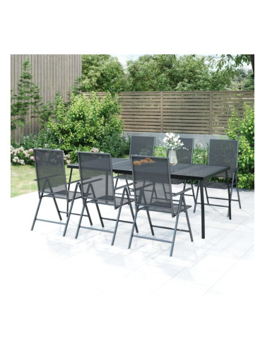 Sonata H Градинска маса антрацит 200x100x72 cм стомана мрежа