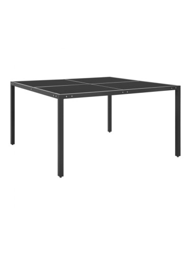 Sonata H Градинска маса антрацит 130x130x72 cм стомана и стъкло