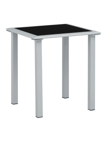 310541 Sonata H Garden Table Black and Silver 41x41x45 cm Steel and Glass