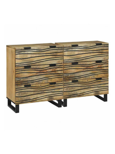 Sonata H Скейдбордове 2 pcs Кафяво 60 x 33.5 x 75 см мангово дърво масив